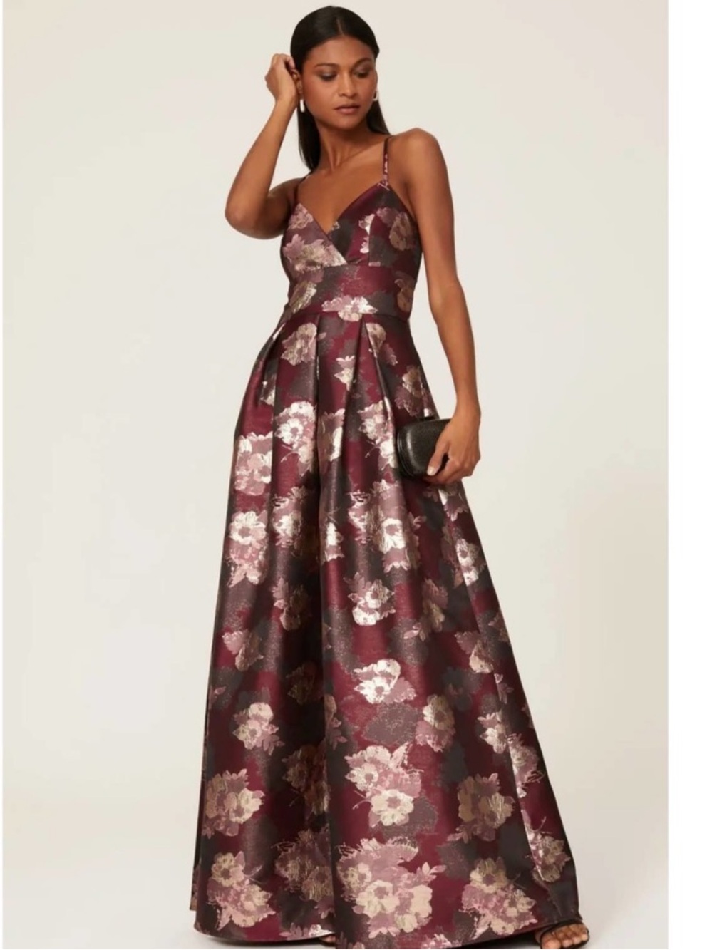Hutch Merlot Floral Gown - Picture 4 of 7